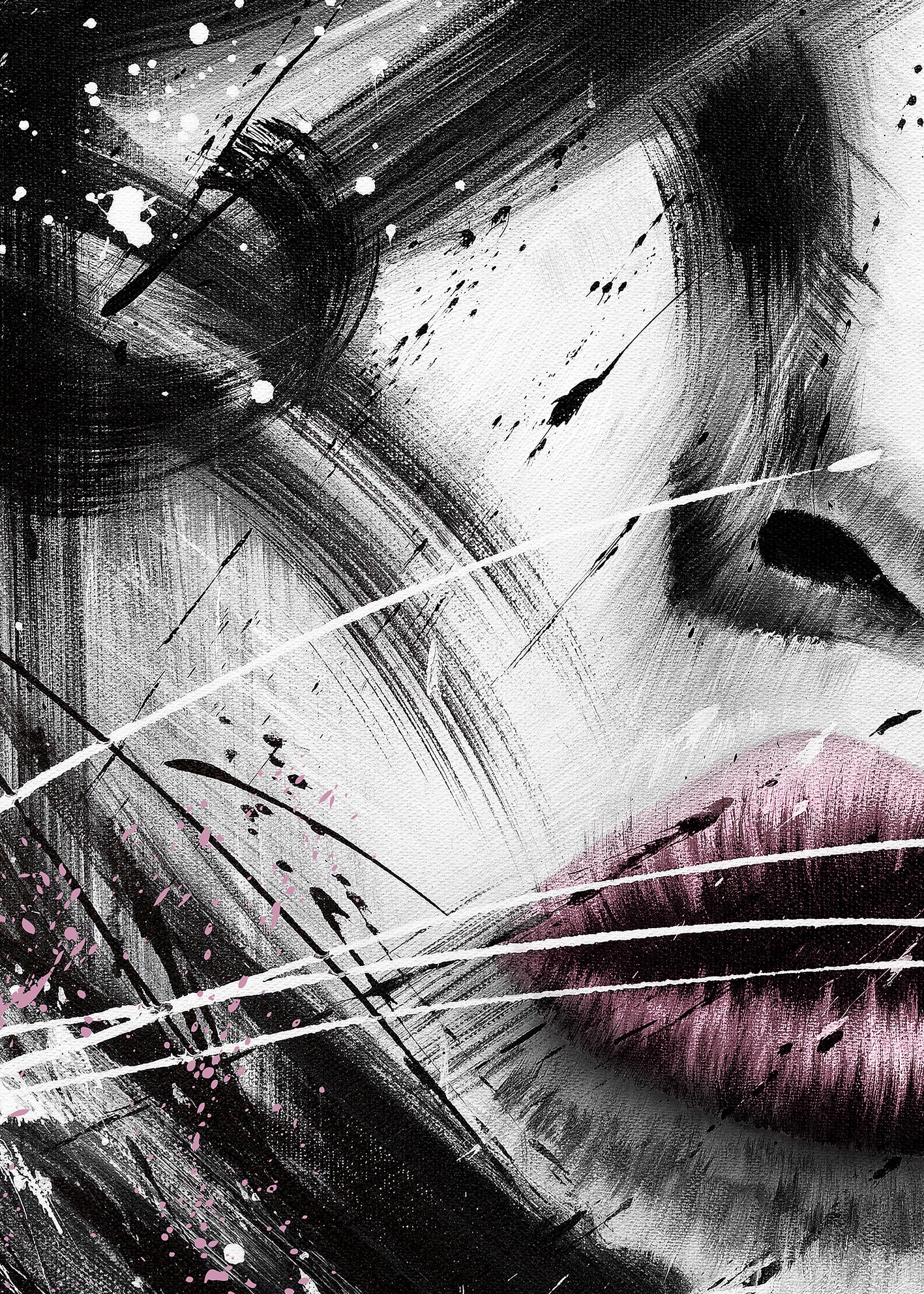 Abstrakt Oljemålning - Pinkbel
