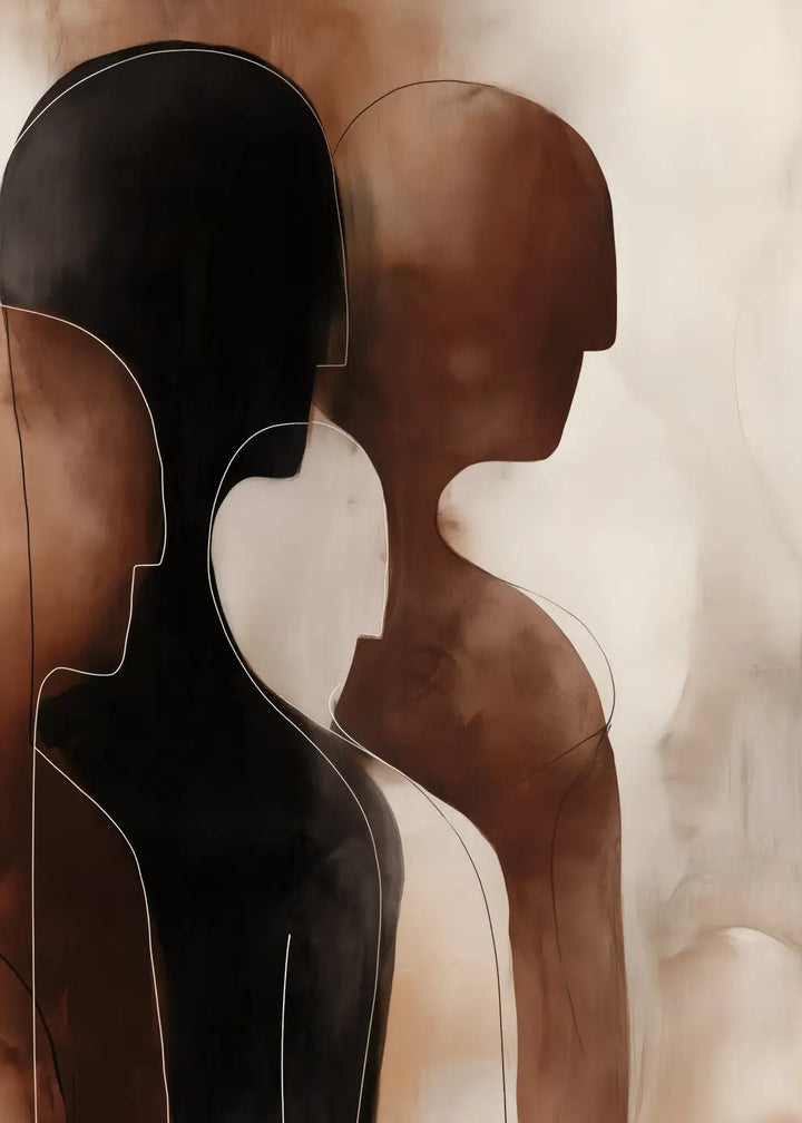 Canvastavla - Brown Silhouettes